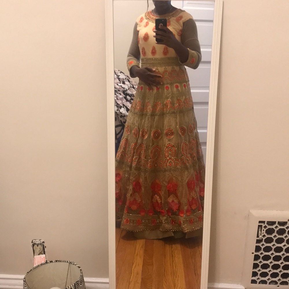 Heavily embellished Indian Anarkali Dress